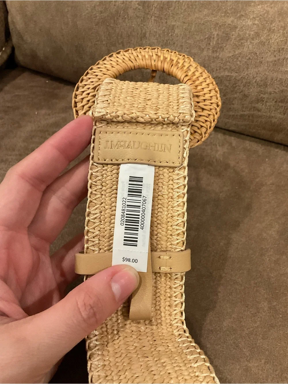 Natural Straw Popie Grasscloth Belt